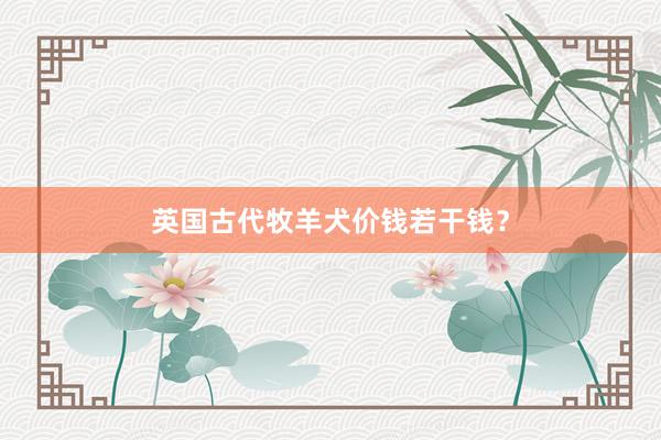 英国古代牧羊犬价钱若干钱？